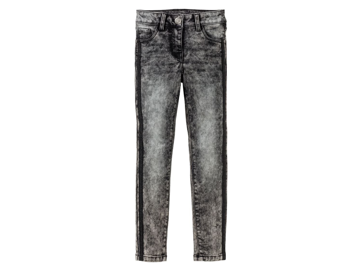 pepperts! Jeansy dziewczęce z lampasami Czarny, 128