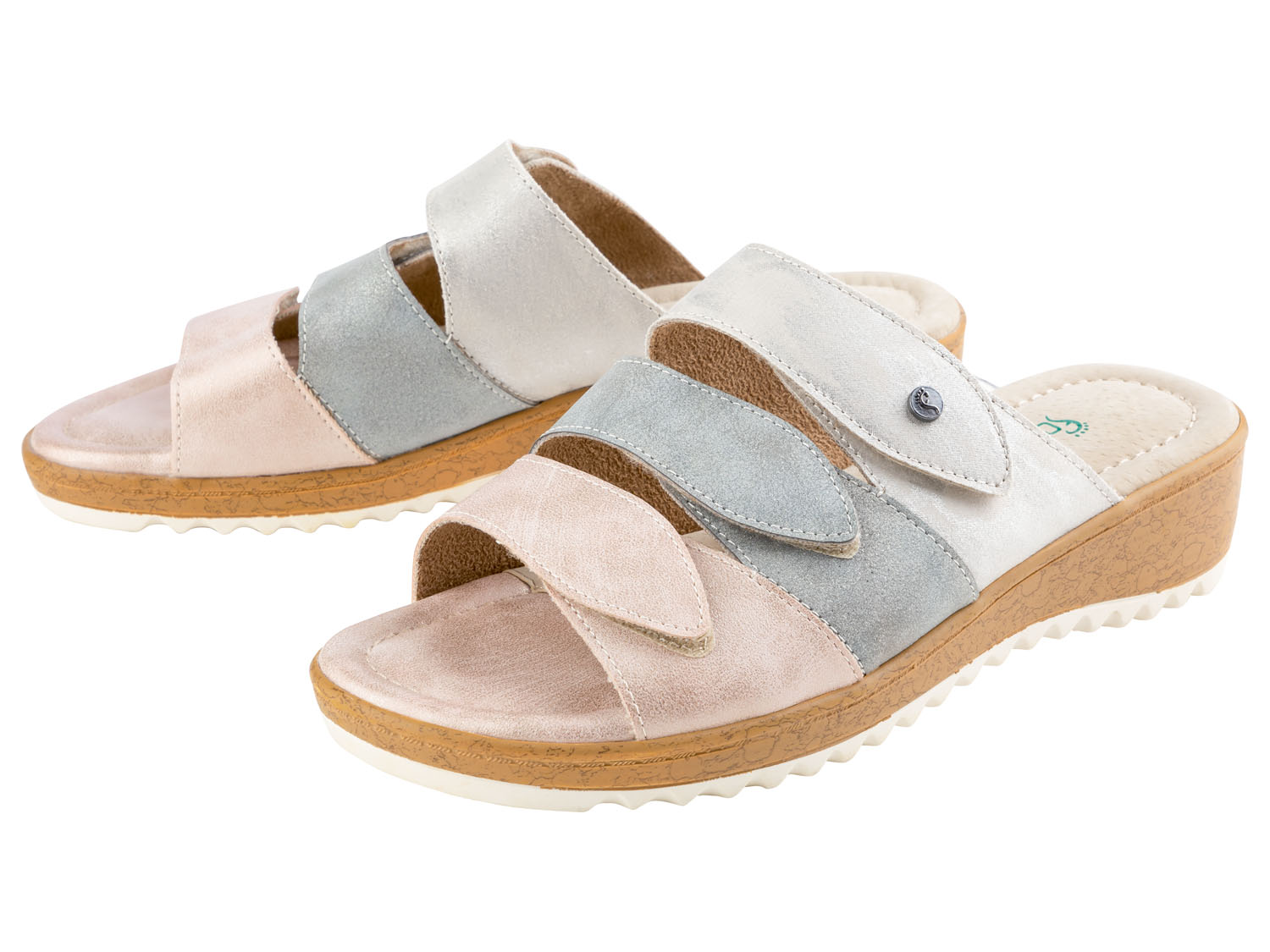 footflexx Klapki damskie z zapięciem na rzep 38, Różowy