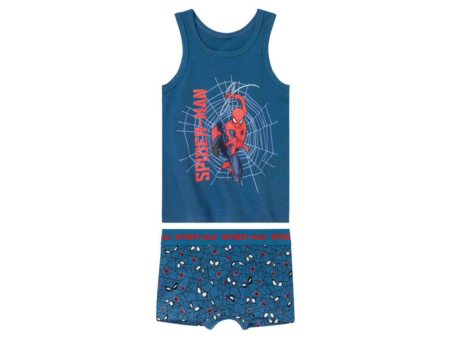 Komplet bielizny dziecięcej dla chłopca koszulka + bokserki, 2 elementy 122/128, Niebieski