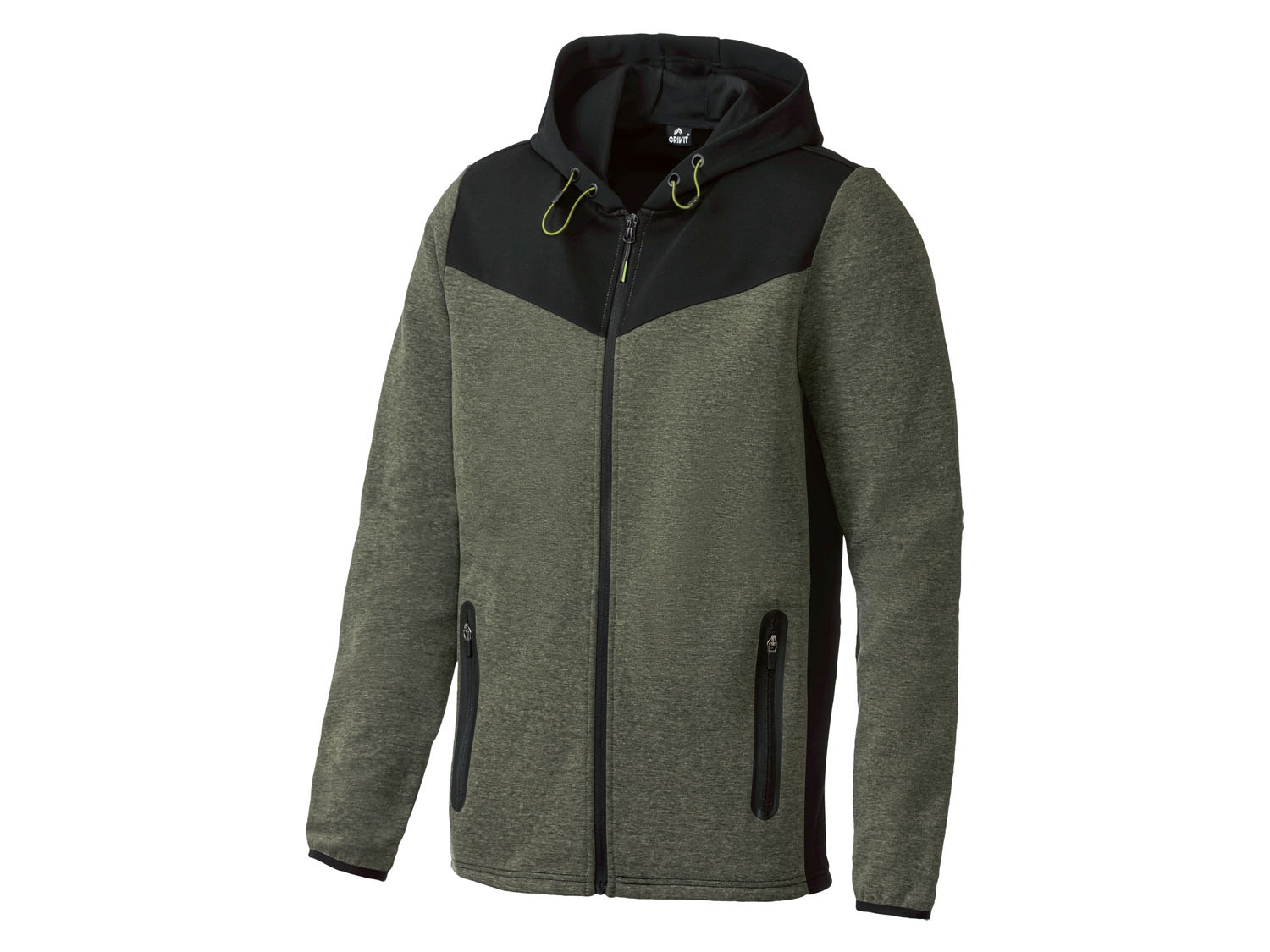 Crivit Bluza dresowa męska z kapturem, z bawełną S44/46, Zielony