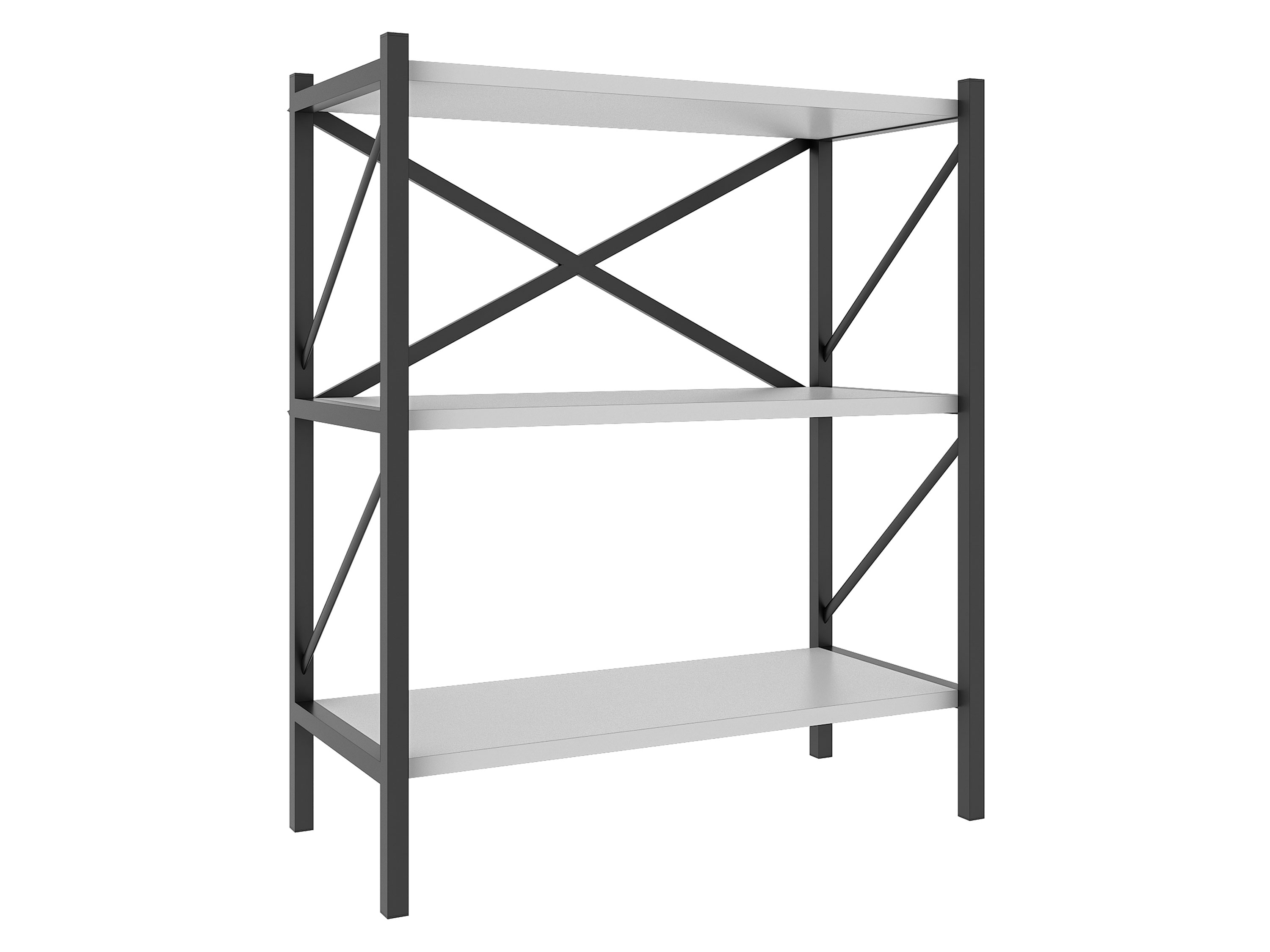 VCM Regał Insasi w stylu industrialnym Podwójny, Biały