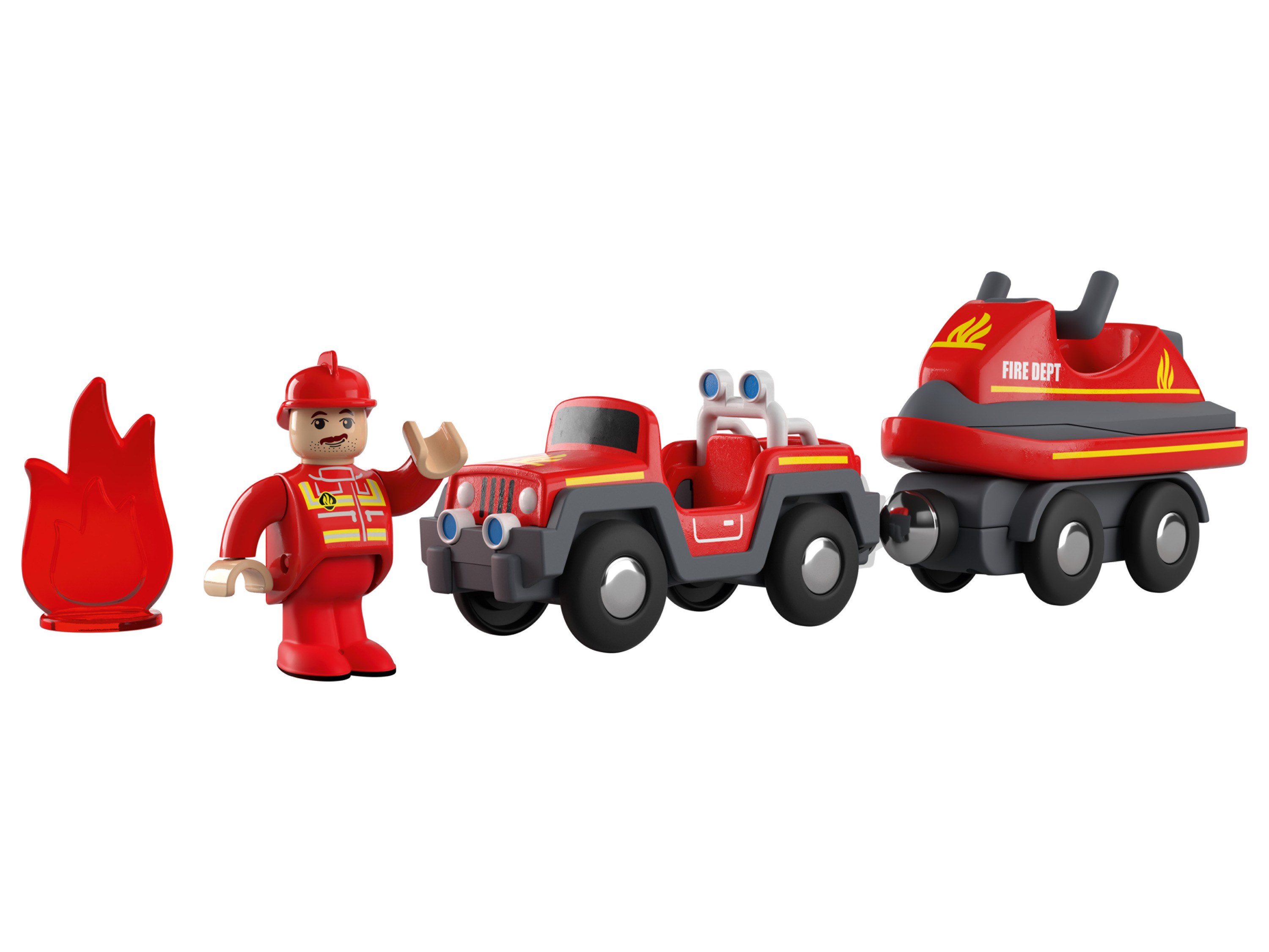 Playtive Zestaw pojazdów ze złączem magnetycznym, z figurką Straż pożarna ze skuterem wodnym