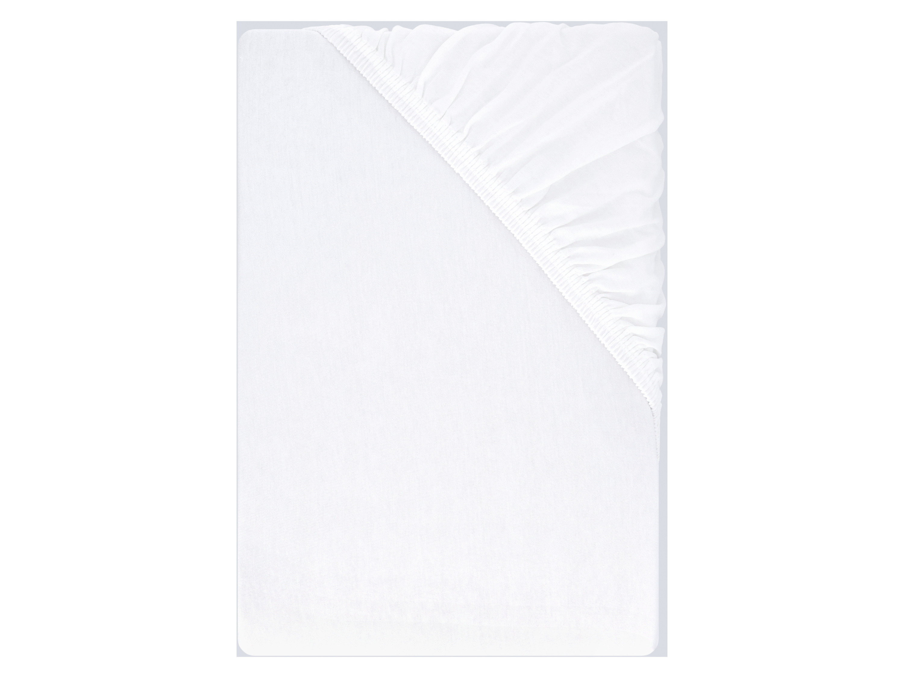 Livarno Prześcieradło dżersejowe z bawełną z gumką, 180-200 x 200 cm Biały
