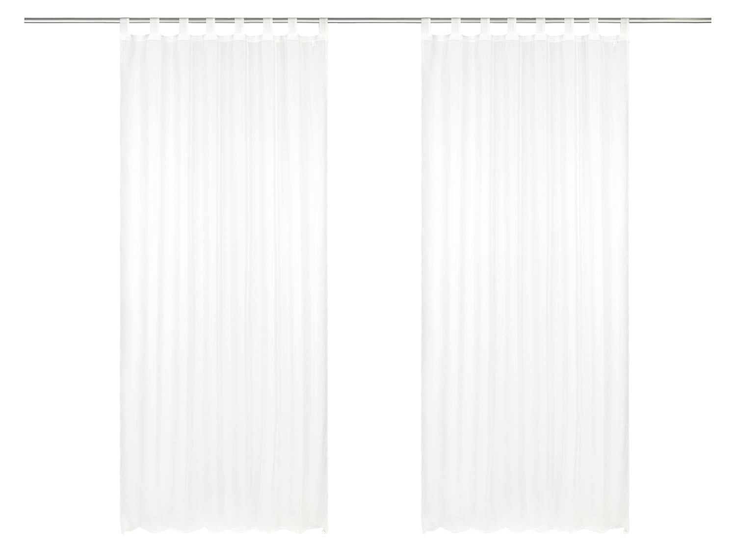 Livarno home Firany 140 x 260 cm, 2 sztuki, 1 zestaw Szlufki, Biały