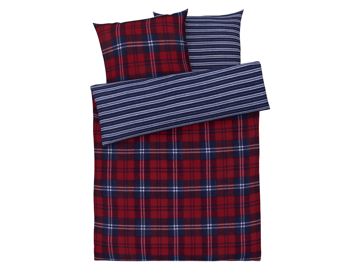 Livarno home Pościel z polaru, 160 x 200 cm Kratka, czerwony/biały