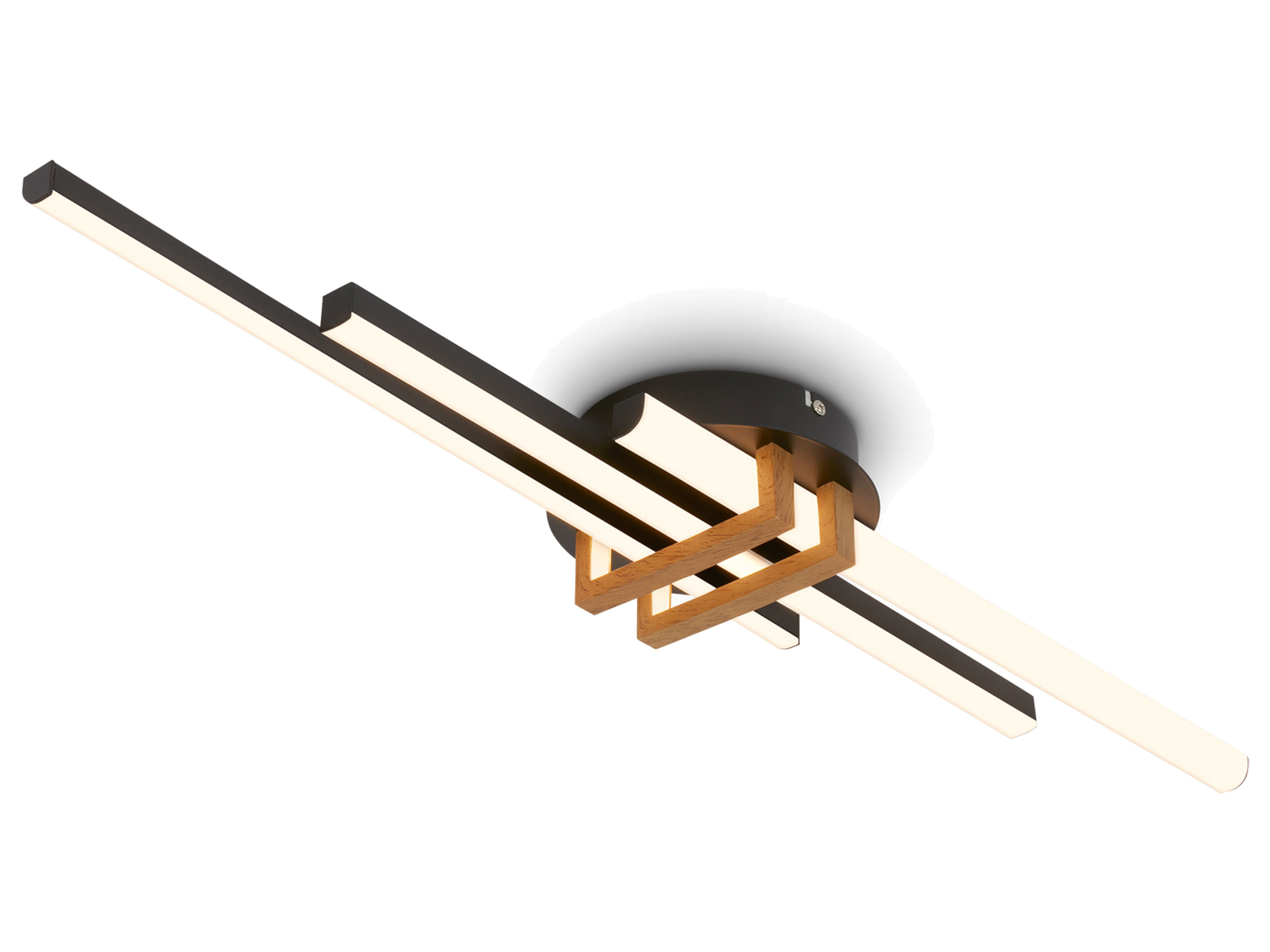 Briloner LED Lampa sufitowa z profilem narożnym Pasek 3, Drewno, czarny