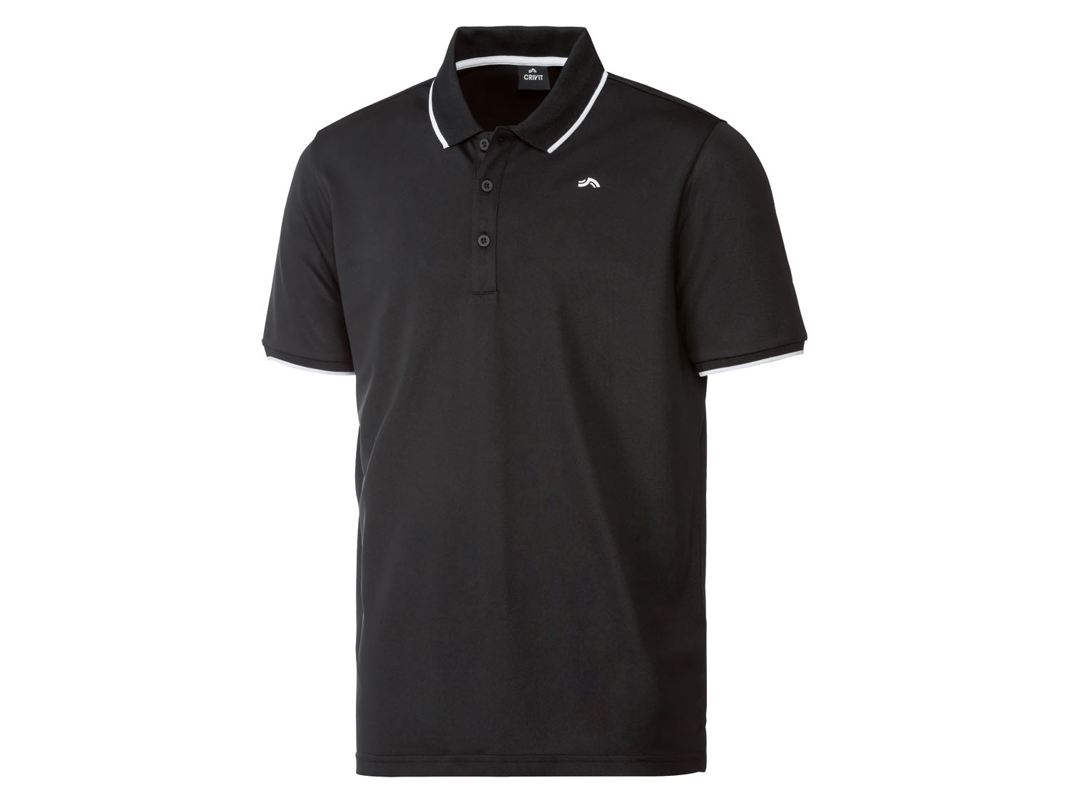 Crivit Męska koszulka golfowa polo, szybkoschnąca i odprowadzająca wilgoć M 48/50, Czarny