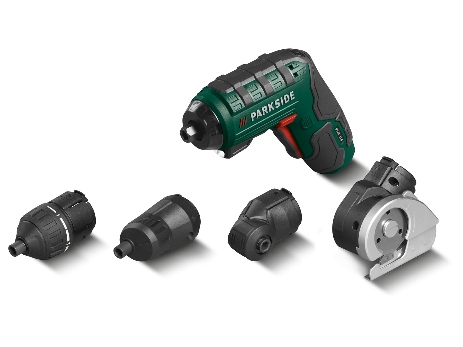 Parkside Wkrętak akumulatorowy PAS D5, 4 V z wymienialnymi nasadkami