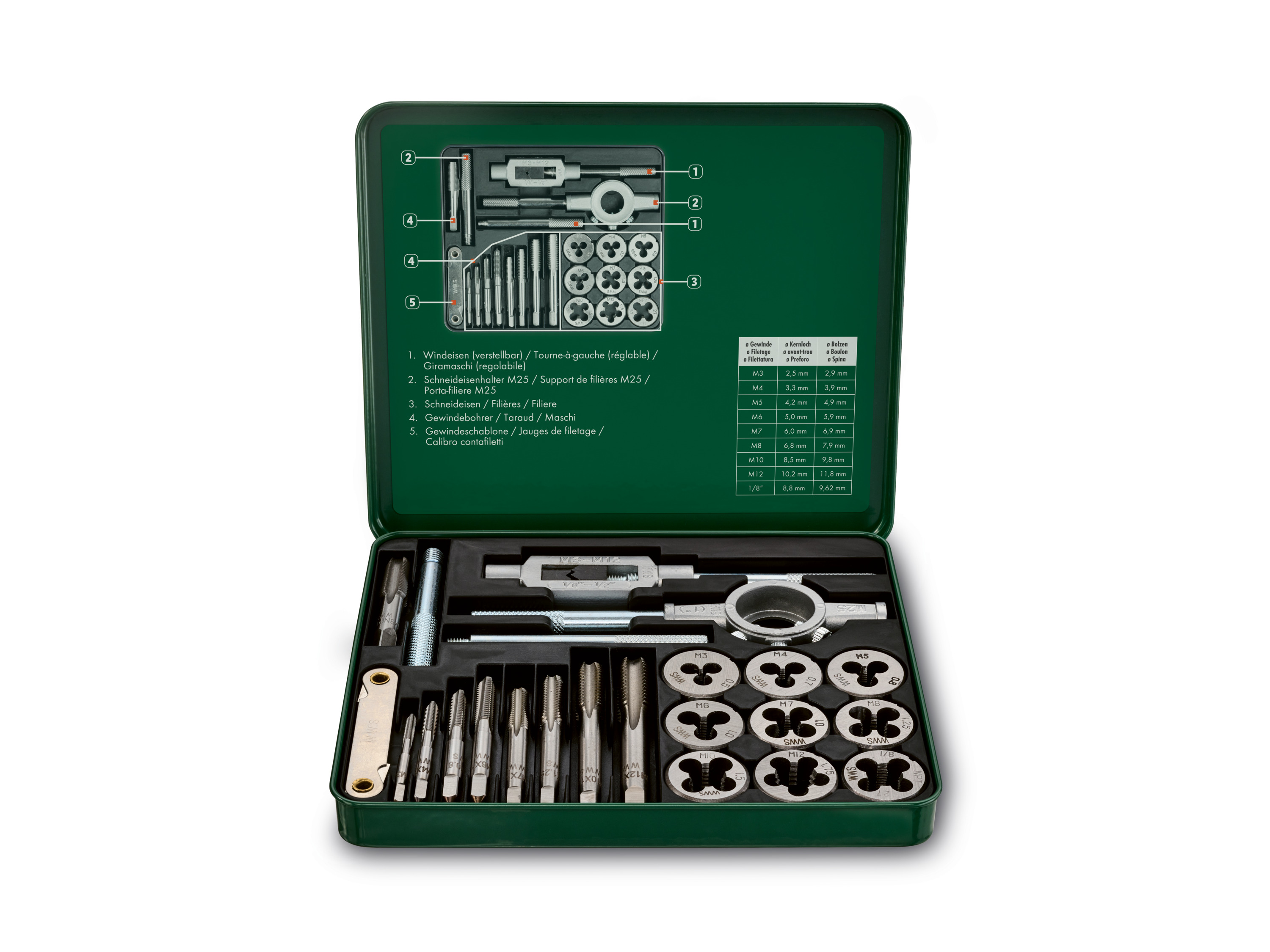 Parkside Zestaw gwintowników i narzynek