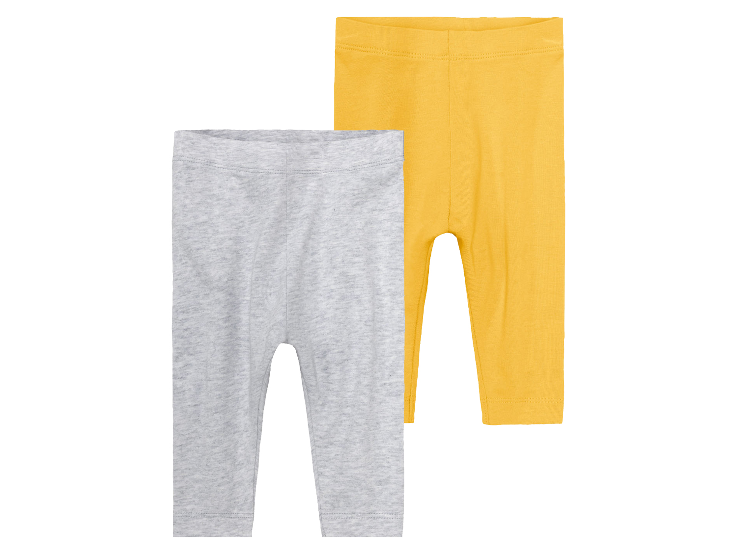 lupilu Legginsy niemowlęce, z bawełną, 2 pary 62/68, Szary/żółty