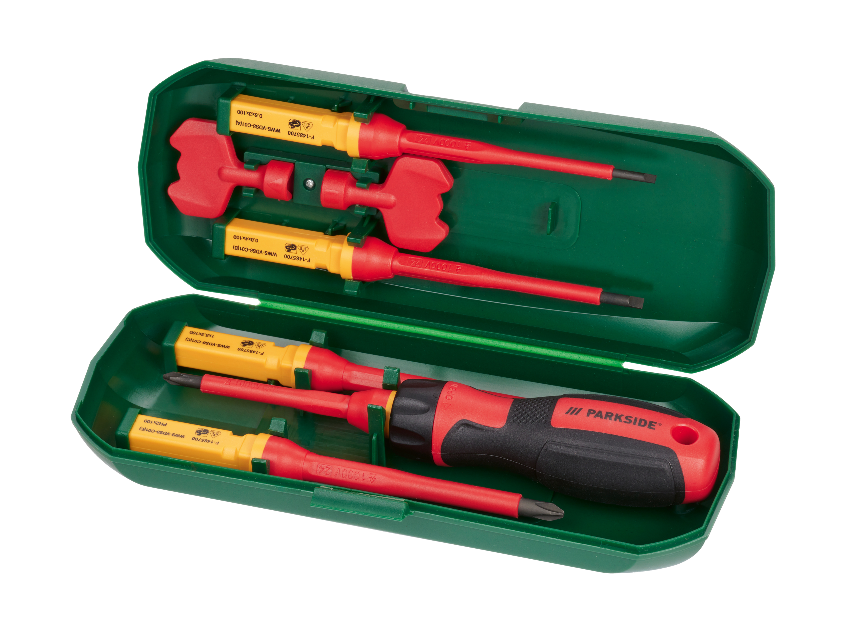 Parkside Zestaw wkrętaków z wymiennymi końcówkami, 1000 V, 8 elementów