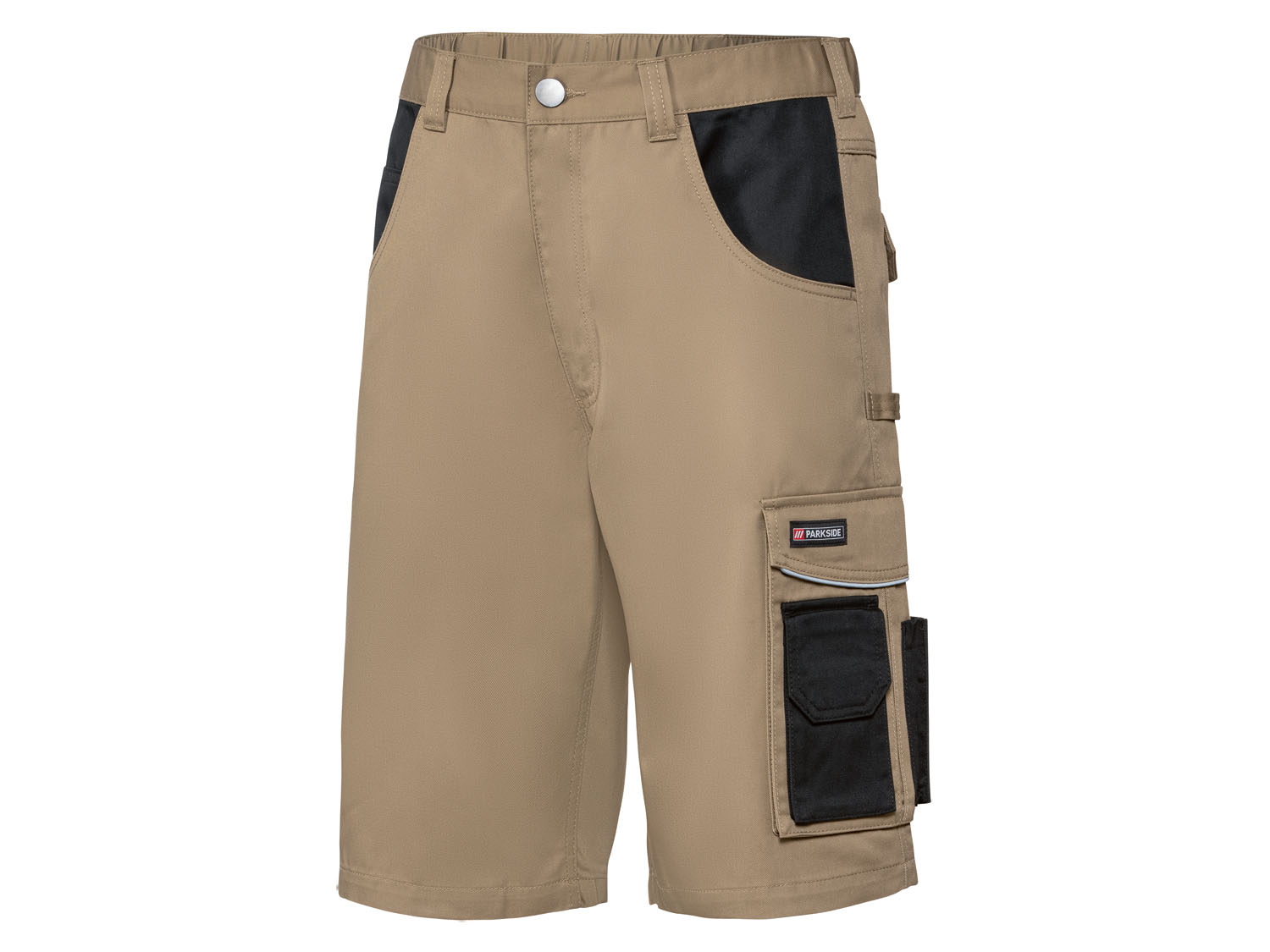 Parkside Spodnie robocze męskie, z odblaskowymi detalami 54, Beżowy/czarny