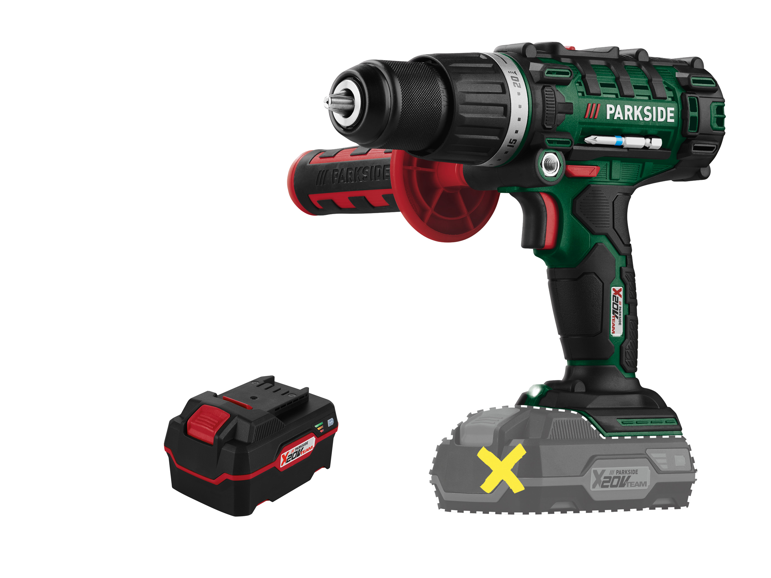 Parkside Zestaw Akumulatorowa wiertarko-wkrętarka udarowa 20 V z akumulatorem 4 Ah