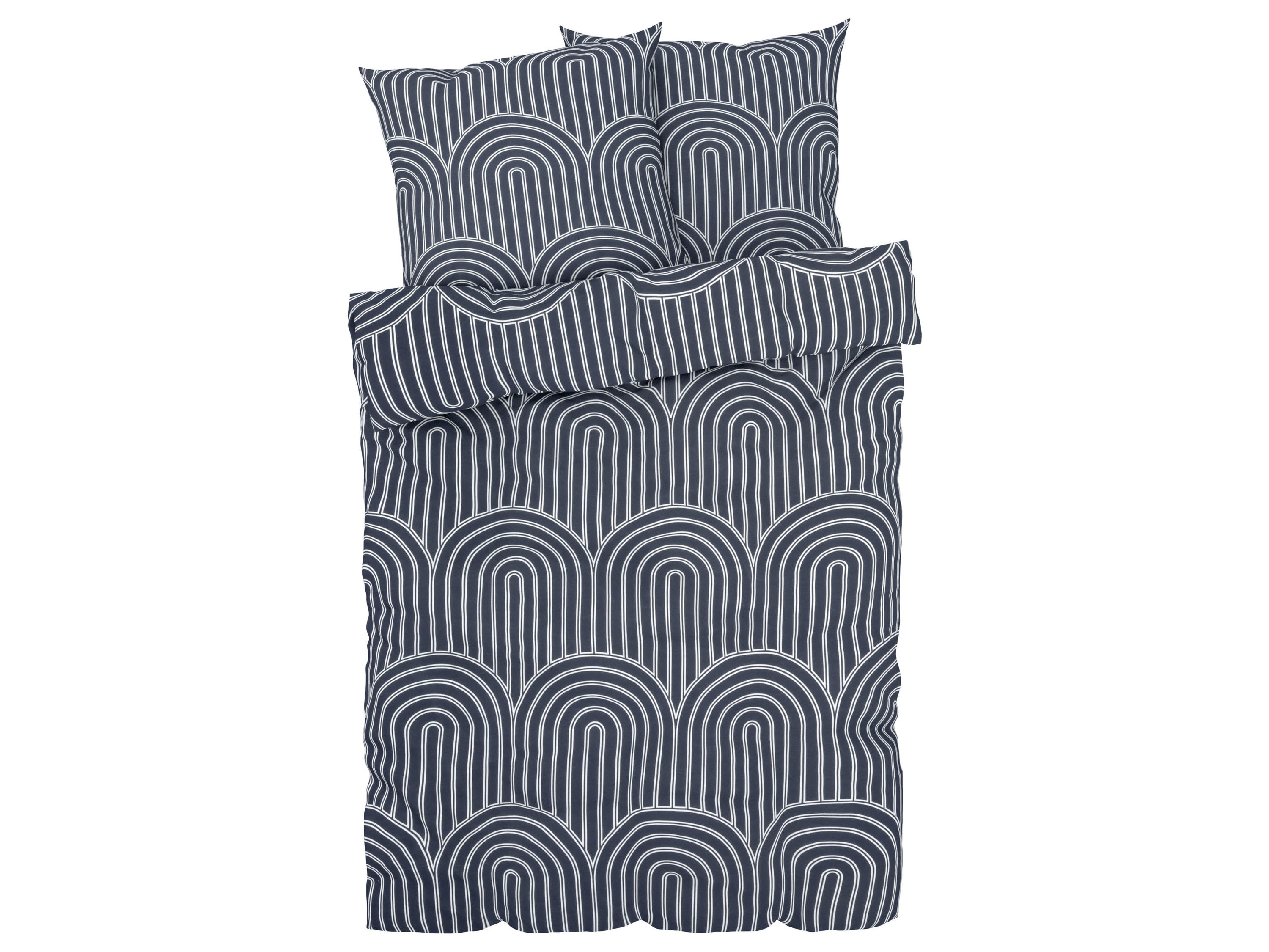 Livarno home Pościel z bawełną renforcé, 160 x 200 cm Grafika/ szary