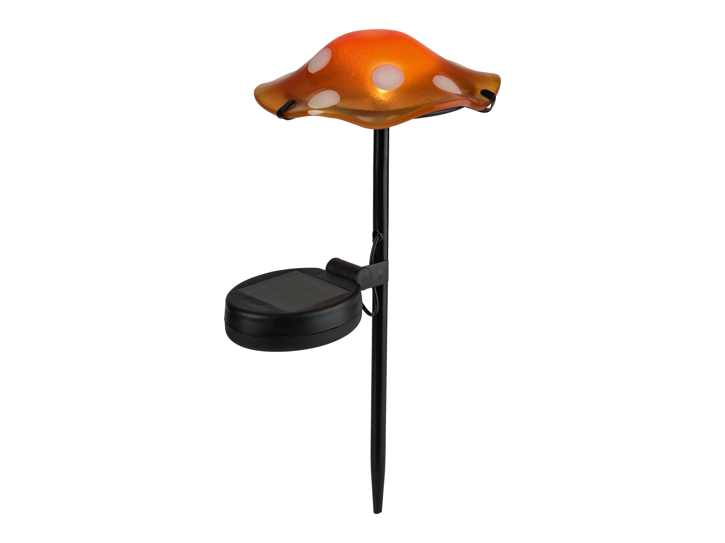 Livarno home Solarny grzyb z szpikulcem, LED W kropki/pomarańczowy