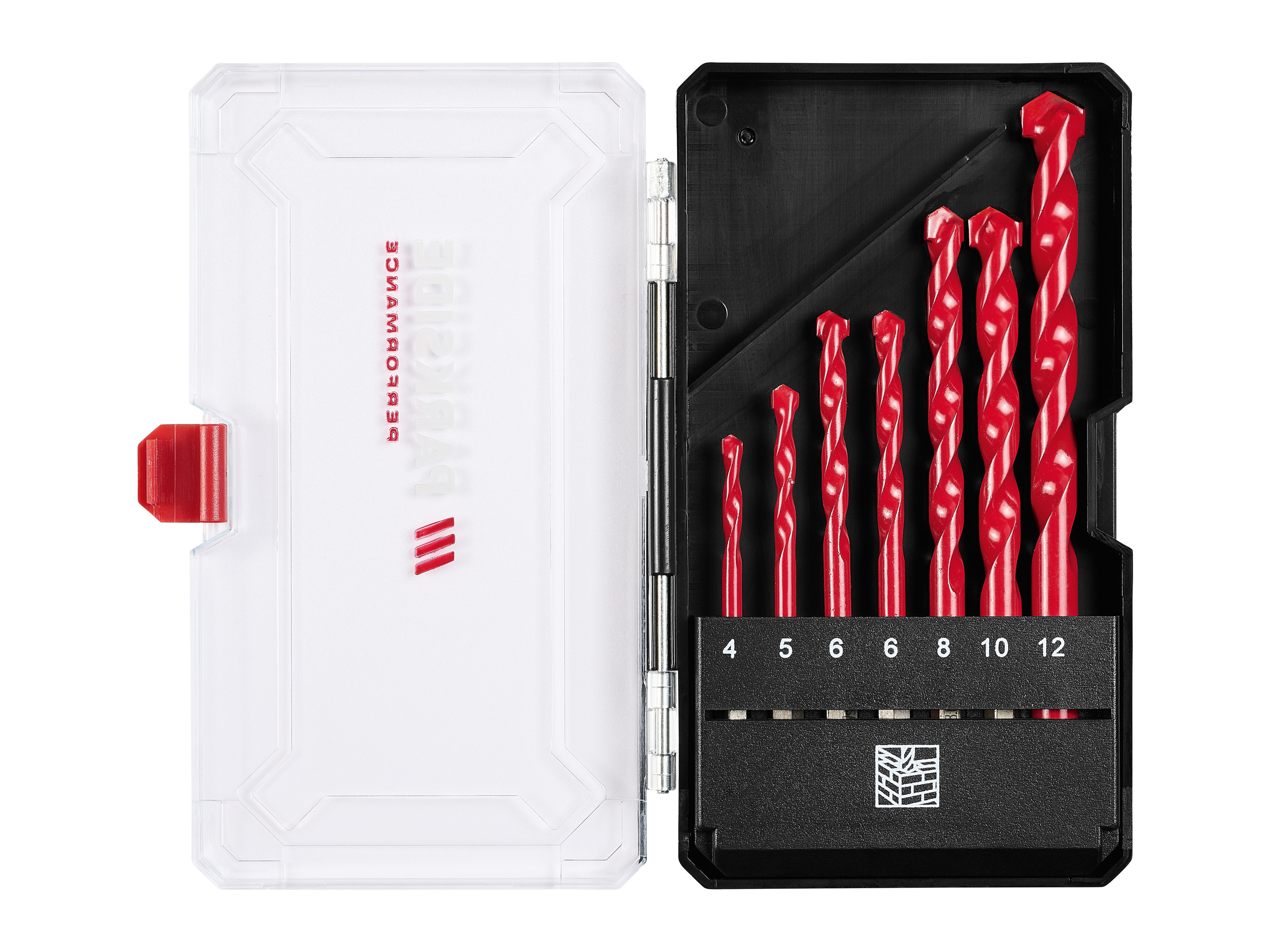 Parkside Performance Zestaw wierteł z trzpieniem sześciokątnym Zestaw wierteł do kamienia 7 sztuk.