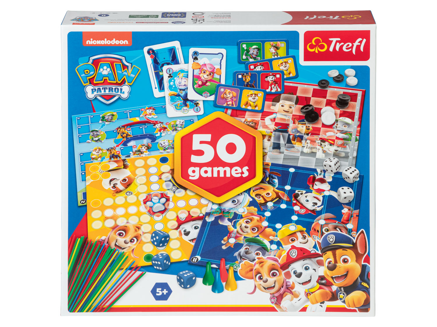 Trefl Zestaw 50 gier planszowych Psi Patrol
