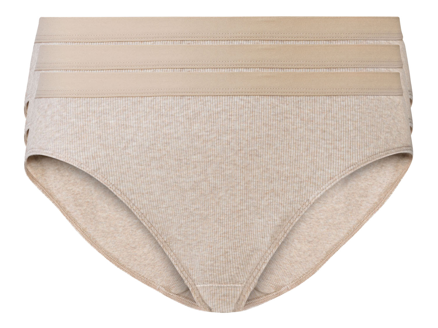 esmara Figi damskie, z przyjemnego w dotyku materiału, 3 pary XS 32/34, Beżowy