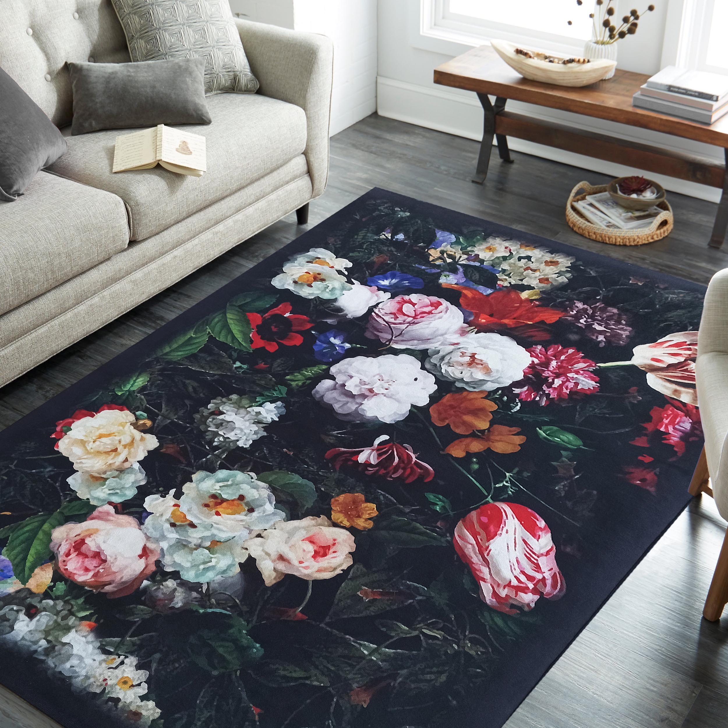 Dywan - 60 x 100 cm - Czarny - Nowoczesny - Dywanopol