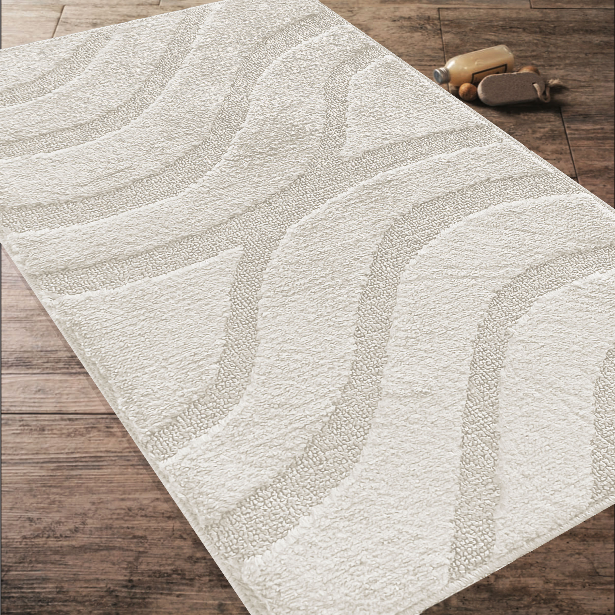 Komplet Dywaników Łazienkowych Montana Symphony - Perłowy Pod WC Antypoślizgowy