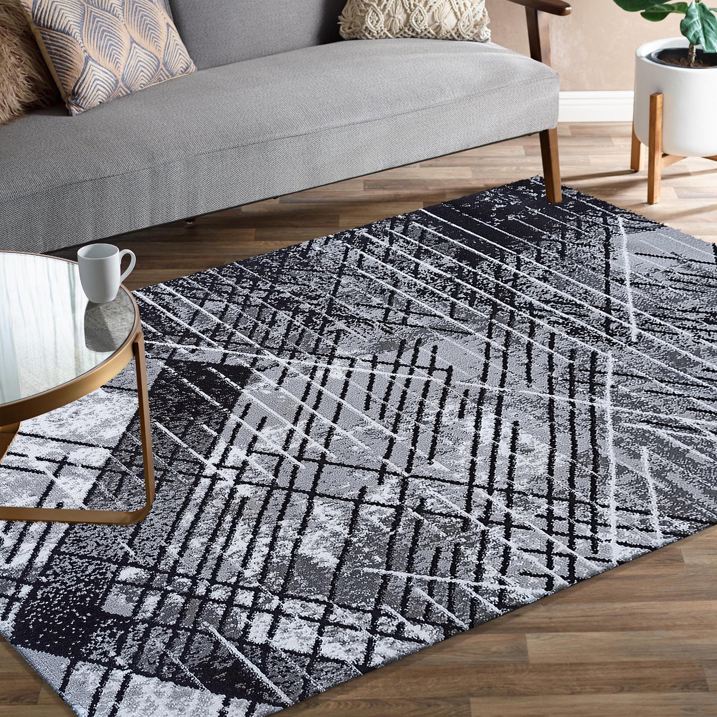 Dywan - 250 x 350 cm - Czarny z szarym - Nowoczesny - Dywanopol