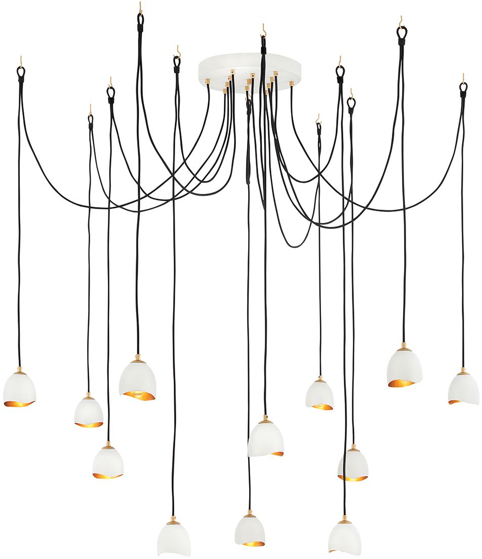 Darmowa Dostawa - Lampa wisząca x40 W biała-złota Quintiesse Nula QNNULA12P