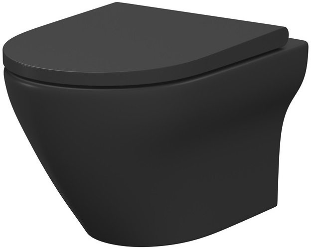 Darmowa Dostawa - Miska WC z deską wolnoopadającą wisząca bez kołnierza antracyt mat Cersanit Larga S701610