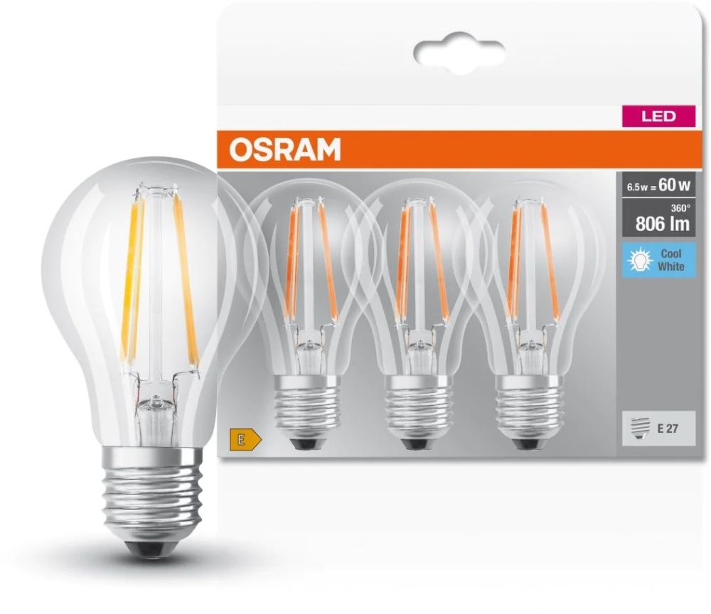 Darmowa Dostawa - Żarówki LED Multipack 3x6.5 W 4000 K e27 Osram LED Lamps 4058075819535