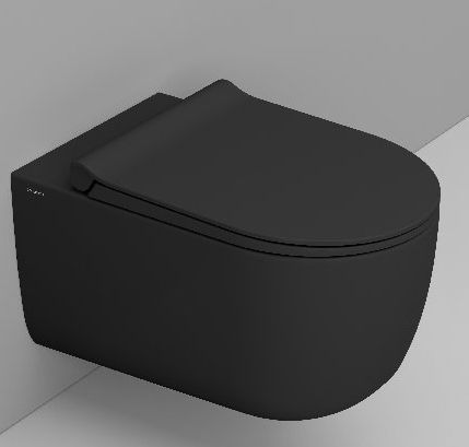 Darmowa Dostawa - Miska WC wisząca bez kołnierza ze spłukiwaniem wirowym czarny mat Ceramica Dolomite Mirto Round D475781