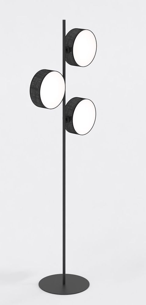 Darmowa Dostawa - Lampa stojąca 3x10 W czarna Emibig Drumz 1562LP3