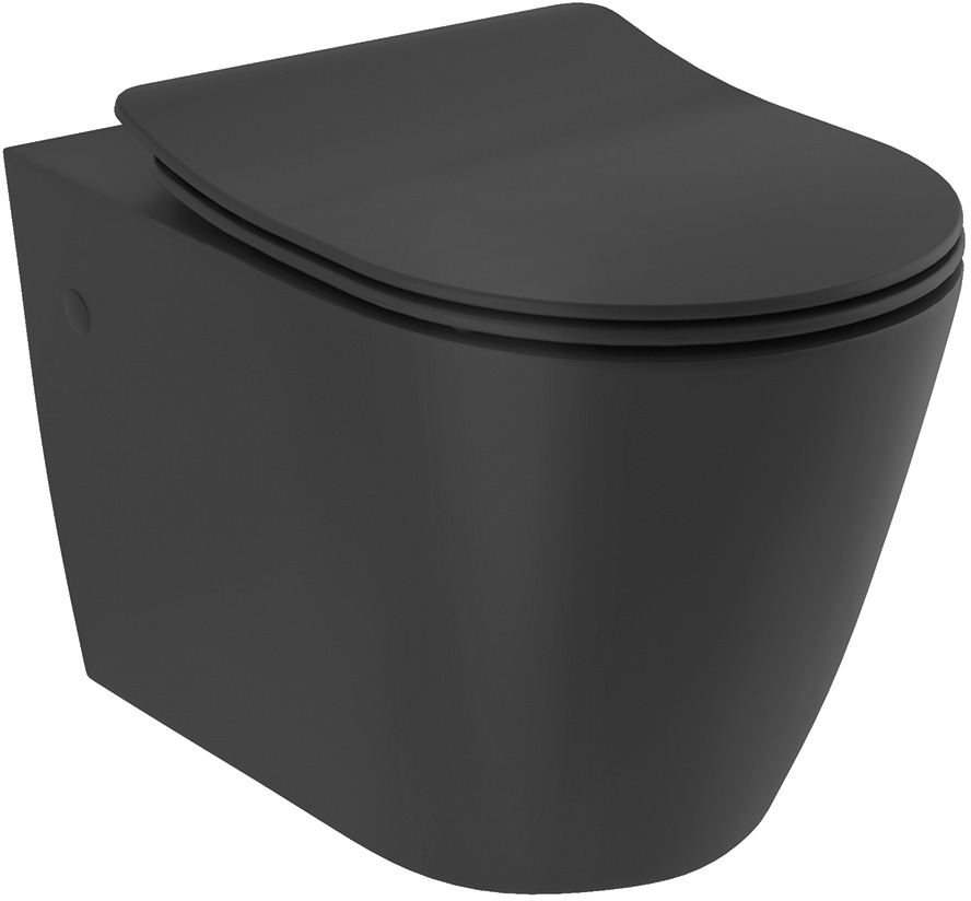 Darmowa Dostawa - Miska WC wisząca bez kołnierza ze spłukiwaniem wirowym czarny mat Kludi Resa R 23WCW0239