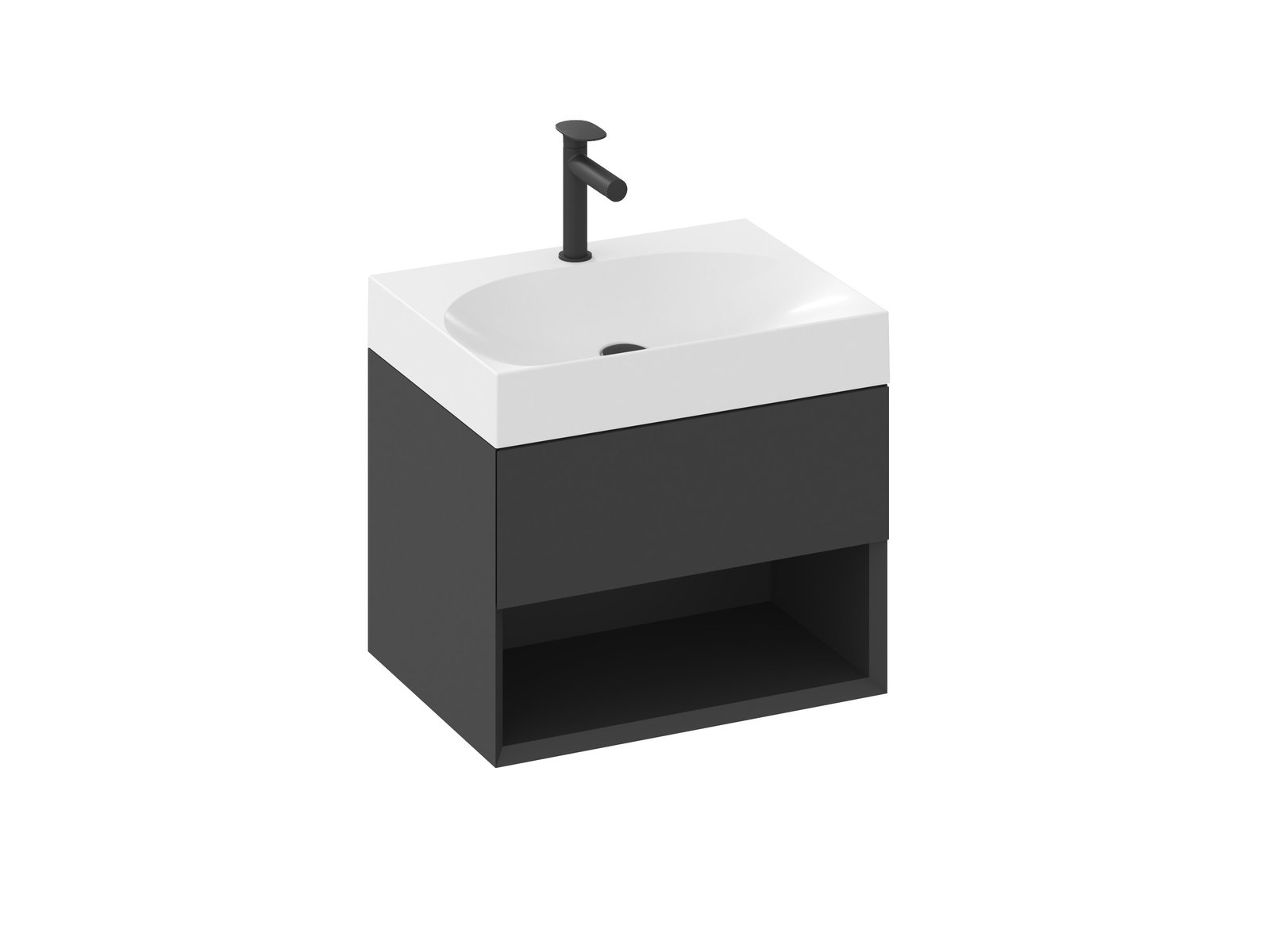 Darmowa Dostawa - Szafka 60x45x43 cm podumywalkowa wisząca czarna Ravak Lite X000001856