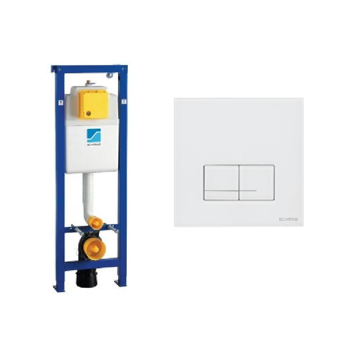 Darmowa Dostawa - Stelaż podtynkowy z przyciskiem spłukującym do miski wiszącej Schwab Duplo 380 abset1770