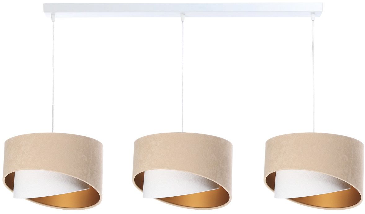 Darmowa Dostawa - Lampa wisząca 3x60 W biała-złota-beżowa BPS Koncept Galaxy 060L3018
