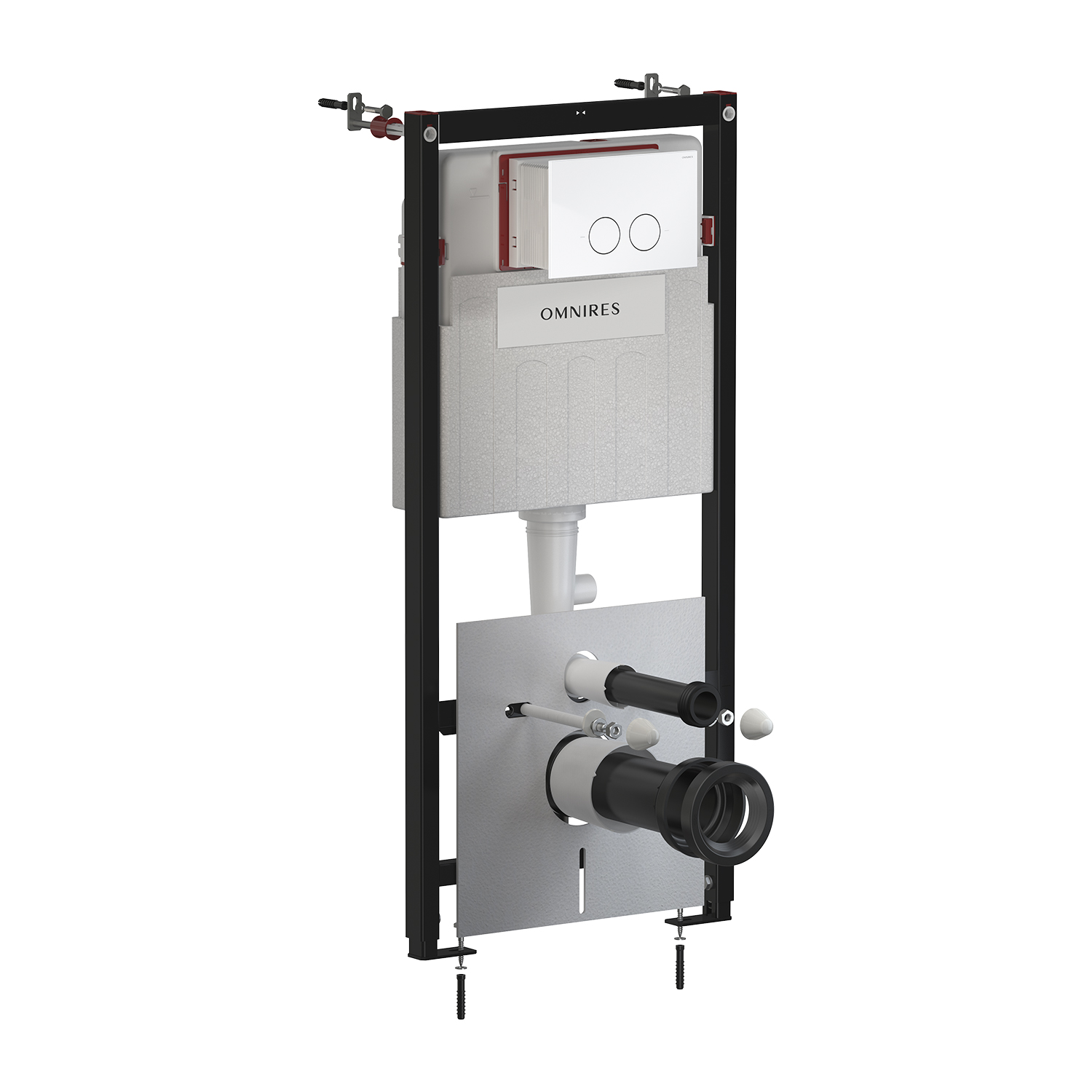 Darmowa Dostawa - Stelaż podtynkowy z przyciskiem spłukującym do miski wc wiszącej Omnires Eco Flush Set Strongframe + Minimal STFWCECO1MRBP