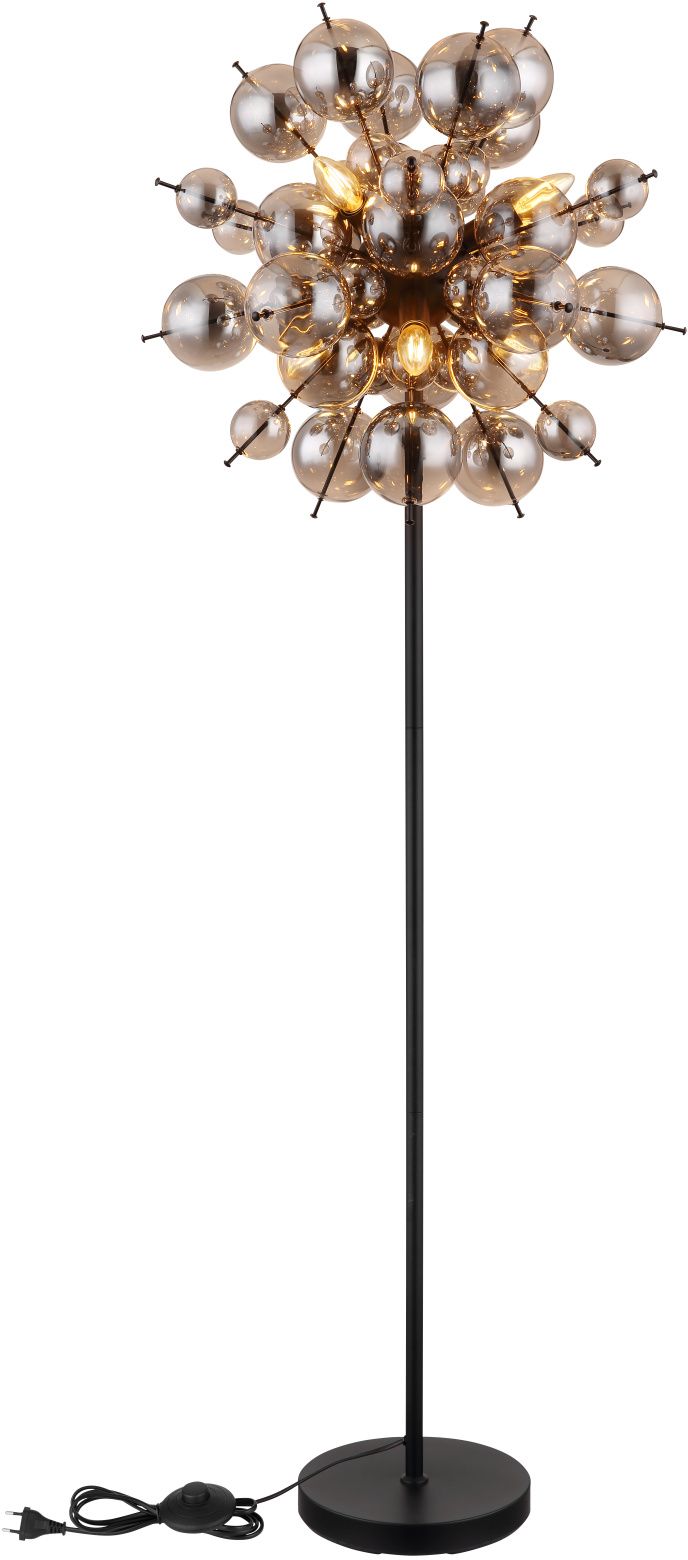 Darmowa Dostawa - Lampa stojąca 6x25 W czarna-przydymiona Globo Lighting Udo 15633SS