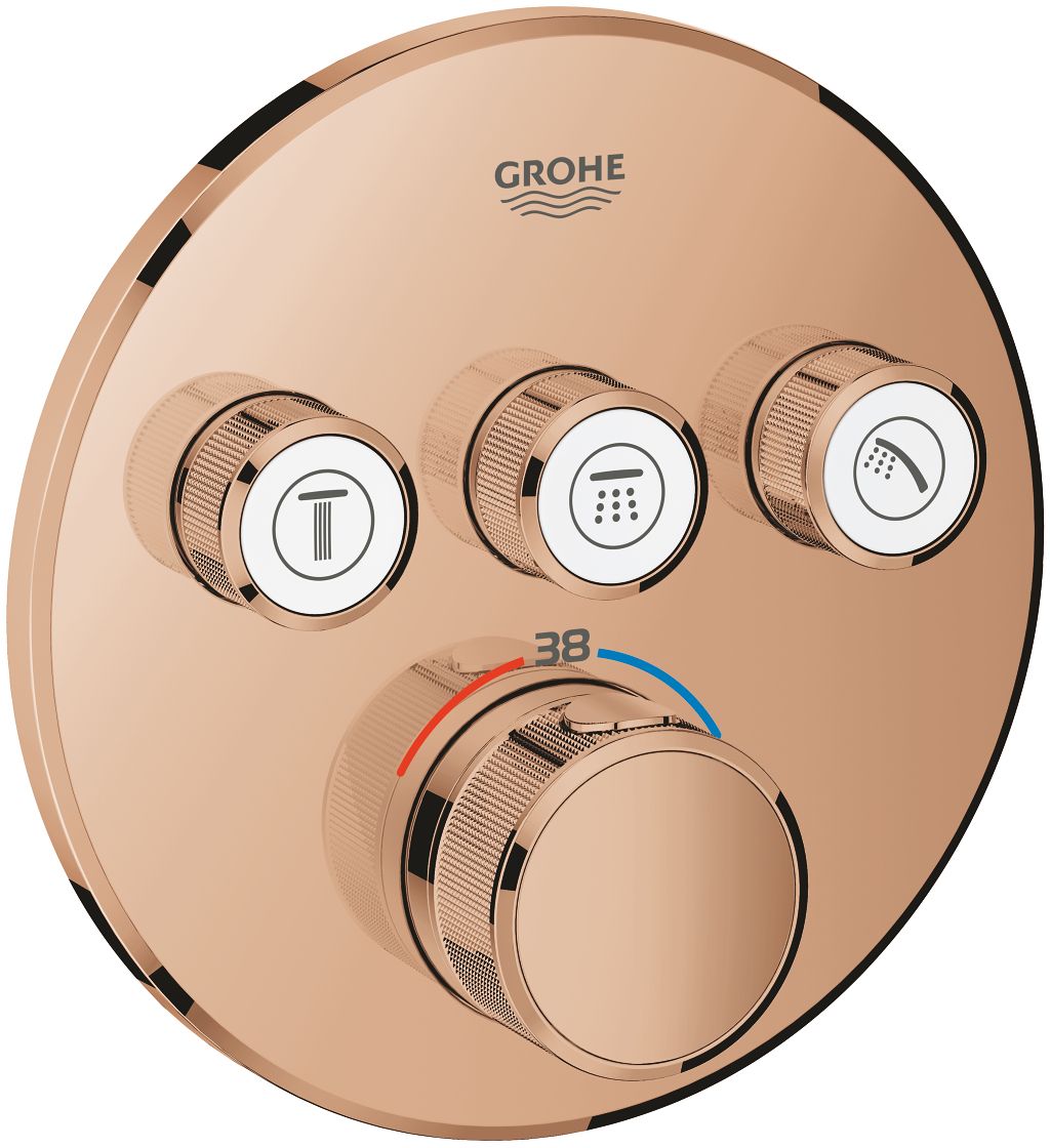 Darmowa Dostawa - Bateria wannowo-prysznicowa podtynkowa z termostatem warm sunset Grohe Grohtherm SmartControl 29121DA0