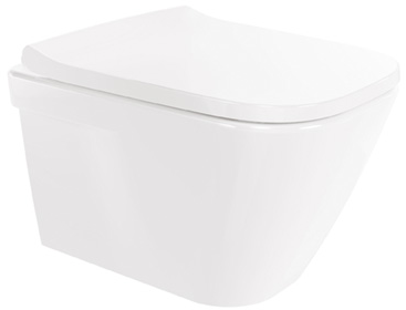 Darmowa Dostawa - Miska WC z deską wolnoopadającą wisząca bez kołnierza szary mat Sanindusa Look 134936154