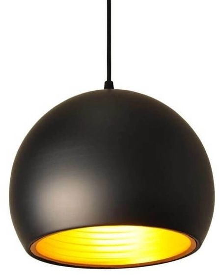 Darmowa Dostawa - Lampa wisząca 1x20 W czarna-złota Abruzzo Retro ABRLWGEO1