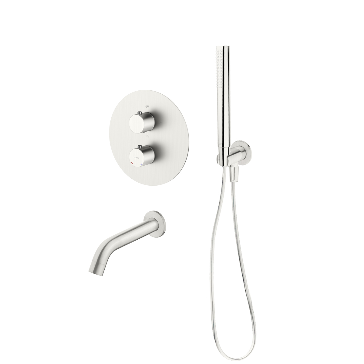 Darmowa Dostawa - Zestaw wannowo-prysznicowy podtynkowy termostatyczny nikiel Oltens Katla 36610910