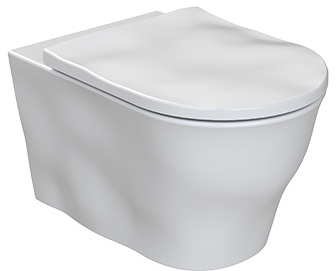 Darmowa Dostawa - Miska WC z deską wolnoopadającą wisząca bez kołnierza biały połysk Sanindusa Magmma 147034004