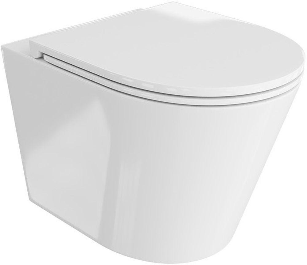 Darmowa Dostawa - Miska WC wisząca bez kołnierza spłukiwanie wirowe biały połysk LaVita Galve 5900378334781