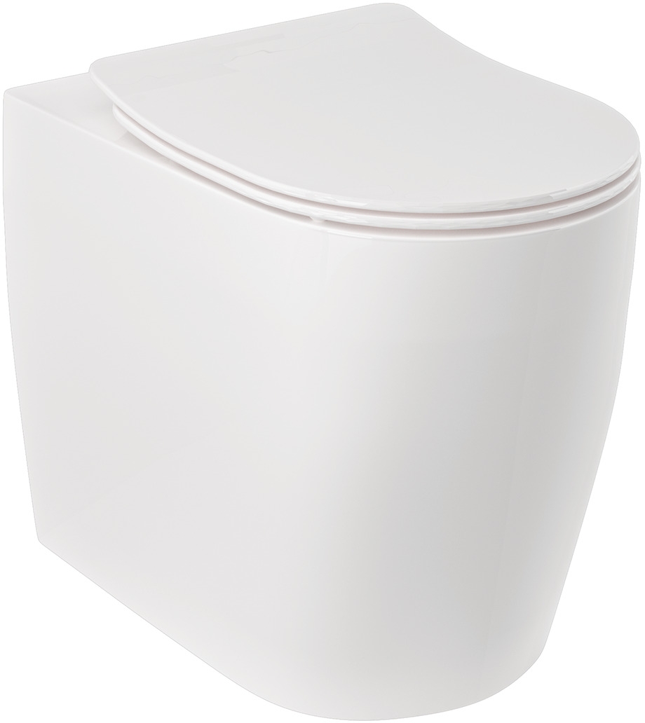 Darmowa Dostawa - Miska WC stojąca bez kołnierza ze spłukiwaniem wirowym biały połysk Kludi Resa R 23WCB0443