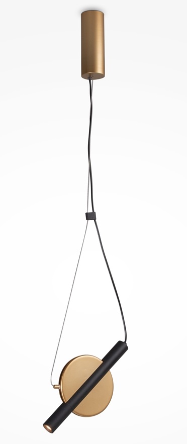 Darmowa Dostawa - Lampa wisząca 1x5 W czarna-złota Maytoni Enigma MOD150PLL5BS3K