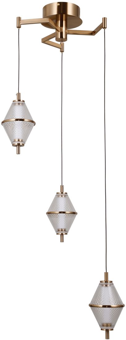 Darmowa Dostawa - Lampa wisząca 3x15 W złota Italux Fuente PND343953HBR