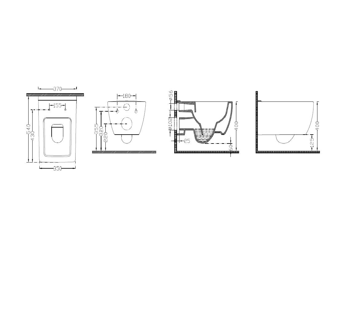 Darmowa Dostawa - Miska WC wisząca bez kołnierza czarny mat Vilarte by Dura First 5331MS