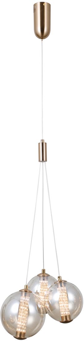 Darmowa Dostawa - Lampa wisząca 3x4 W złota-bursztynowa Italux Butero PND343593HBRAMB