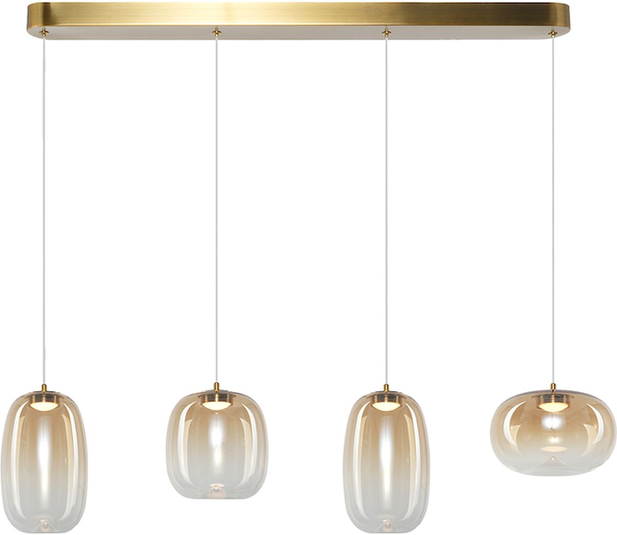 Darmowa Dostawa - Lampa wisząca 4x15 W złota-bursztynowa Milagro Vaso ML1408