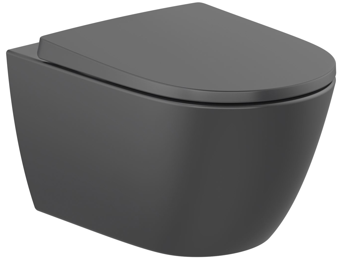 Darmowa Dostawa - Miska WC wisząca bez kołnierza ze spłukiwaniem wirowym czarny mat Roca Ona A34668C080
