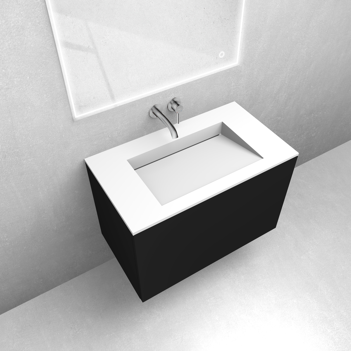 Darmowa Dostawa - Umywalka z szafką 80 cm czarną Oltens Lun 68761300